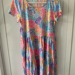 Lilly Pulitzer Multicolor Coral and Blue Dress